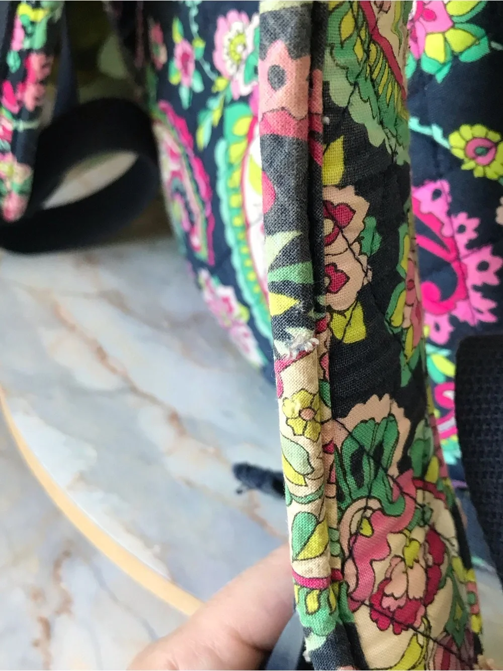 Vera Bradley Petal Paisley Campus Backpack Padded Laptop Zip Pocket Pink Blue